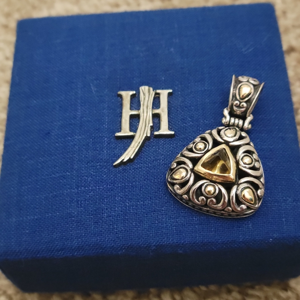 Elegant John Hardy Silver and 18K Gold with Citrine Pendant for Necklace